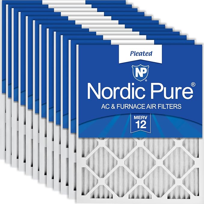 Nordic Pure 14x25x1 Pleated MERV 12 Air Filters 12 Pack by NordicPure