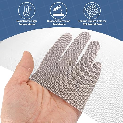 uxcell 60 Mesh 39" x 12" Woven Wire Mesh, 304 Stainless Steel Air Vent Filter - Image 5
