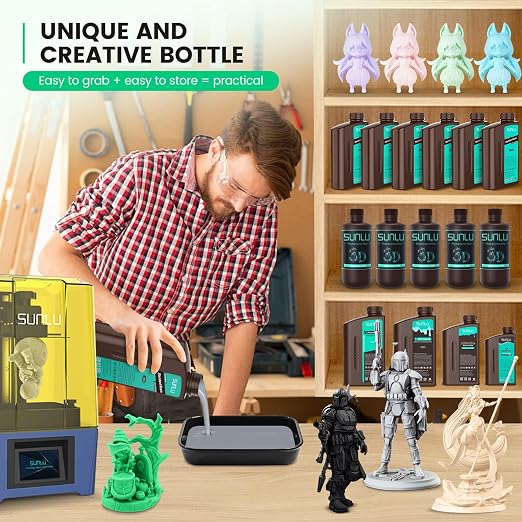 SUNLU 3D Printer Resin Bundle, 395 to 405nm UV Curing 3D Printing Liquid - Image 4