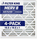 Filter King 19.5x19.5x1 Air Filter | 4-PACK | MERV 8 HVAC Pleated A/C Furnace by FilterKing