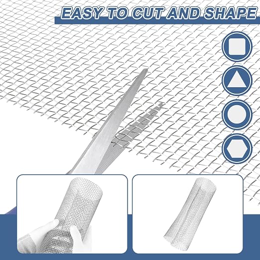 uxcell 6 Mesh 39" x 12" Woven Wire Mesh, 304 Stainless Steel Air Vent Filter - Image 4