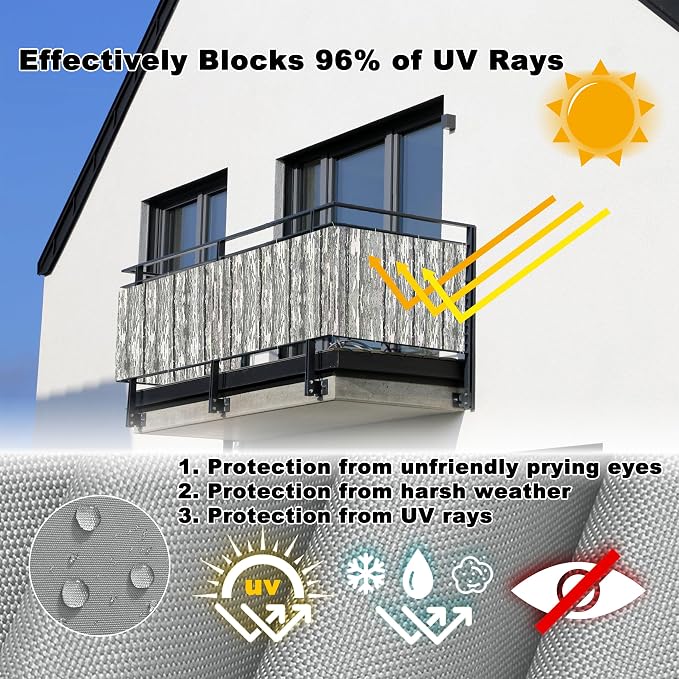 Privacy Screen Protector 9.8' x 65.6' Durable UV-Resistant Patio Privacy Screen - Image 4