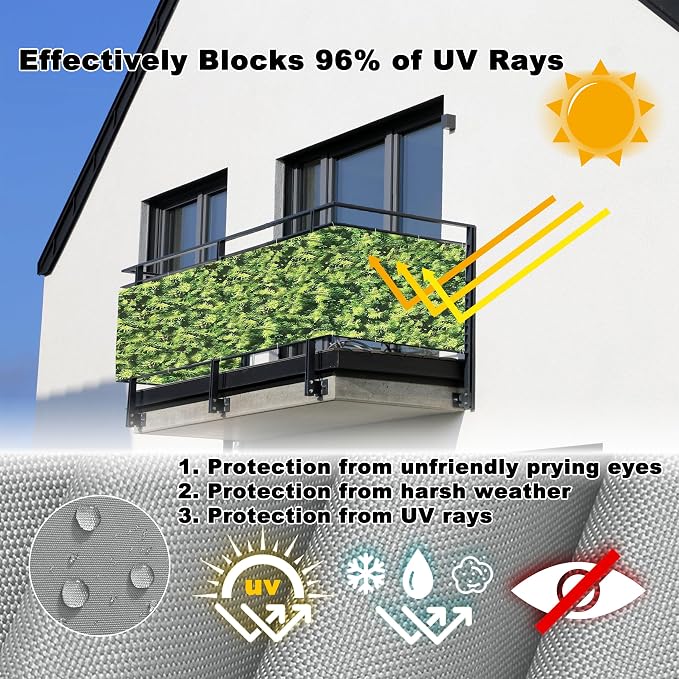 Fence Privacy Screen 2.3' x 49.2' UV-Resistant Visibility Reduction Outdoor Dog - Image 4