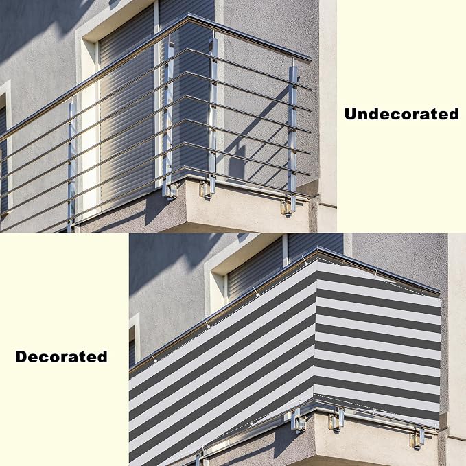 Balcony Privacy Screen 3.1' x 32.8' UV-Protection Wind-Resistant Outdoor - Image 8