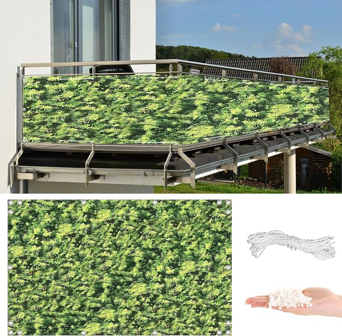 Privacy Screen Protector 3.1' x 6.6' UV Protection Weather-Resistant Privacy by AYLFBFU
