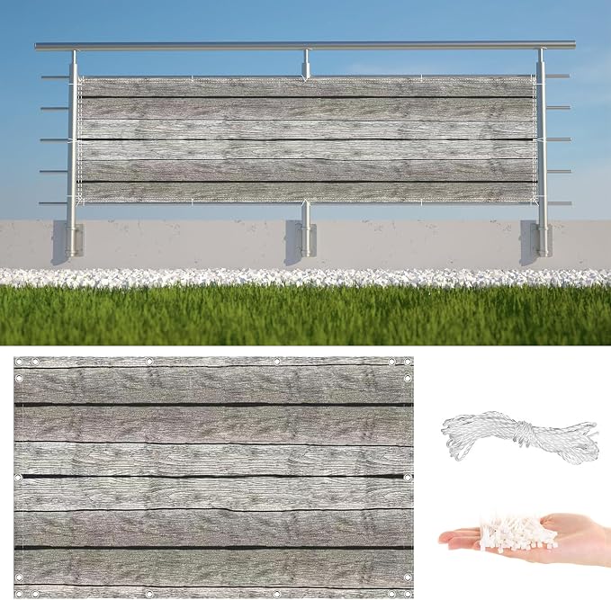 Privacy Screen Protector 2.3' x 3.3' UV-Resistant Visibility Reduction Outdoor by AYLFBFU