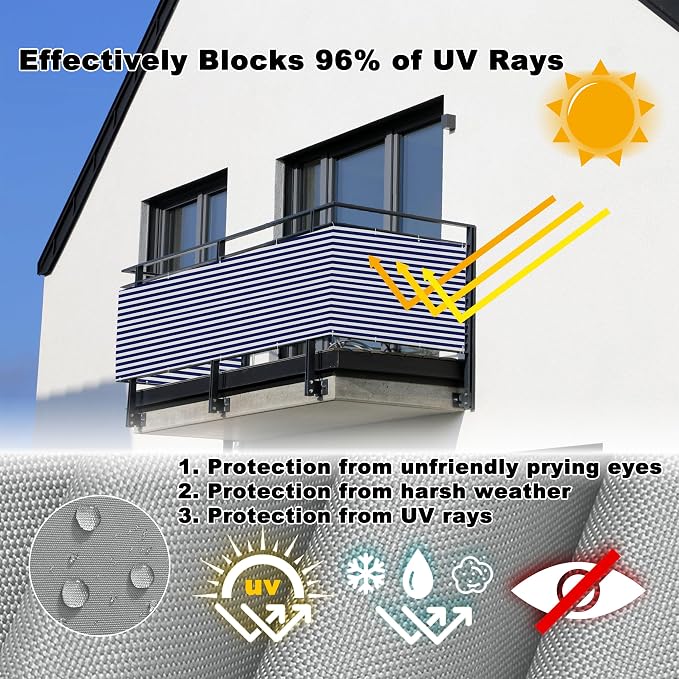 Privacy Screen 2' x 26.2' Durable UV-Resistant Patio Privacy Screens - Image 4