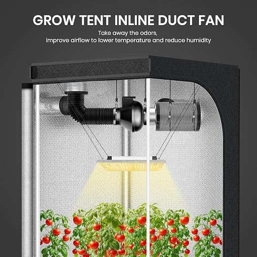InfiniPower 4 Inch 195 CFM Inline Ventilation Fan 4" 8 Feet Aluminum Ducting - Image 2