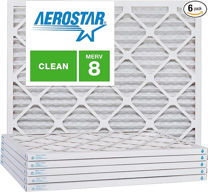 Aerostar 10x18x1 MERV 8, Pleated Air Filter, Box of 6, Made in the USA by AirFiltersDelivered