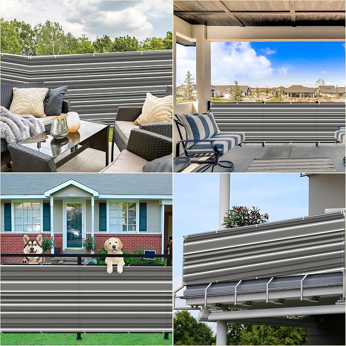 Balcony Privacy Screen 3.6' x 49.2' UV Protection Weather Resistant Waterproof - Image 7